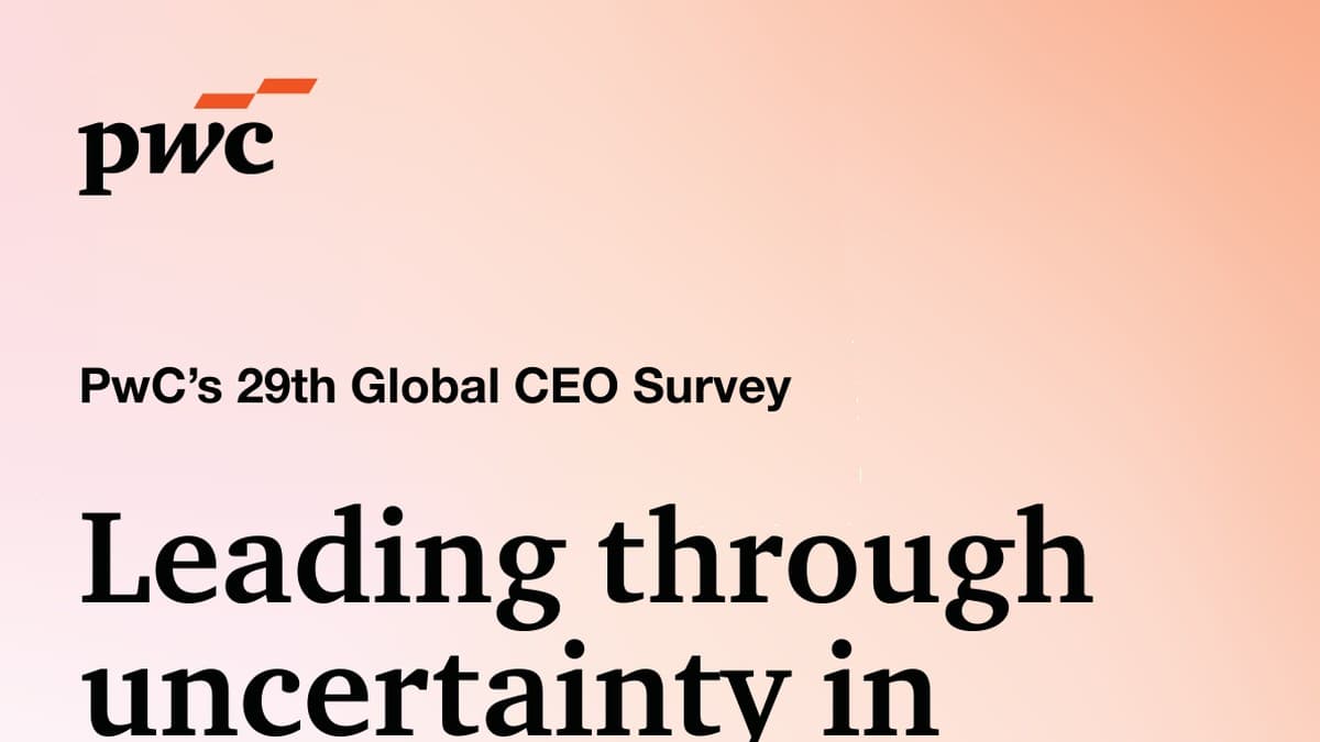 PwC 29th Annual Global CEO Survey 2026