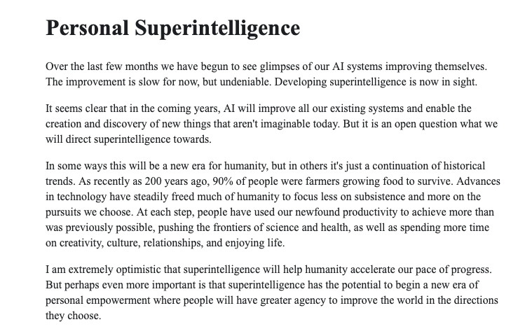 Meta's Approach to AI Safety and Superintelligence